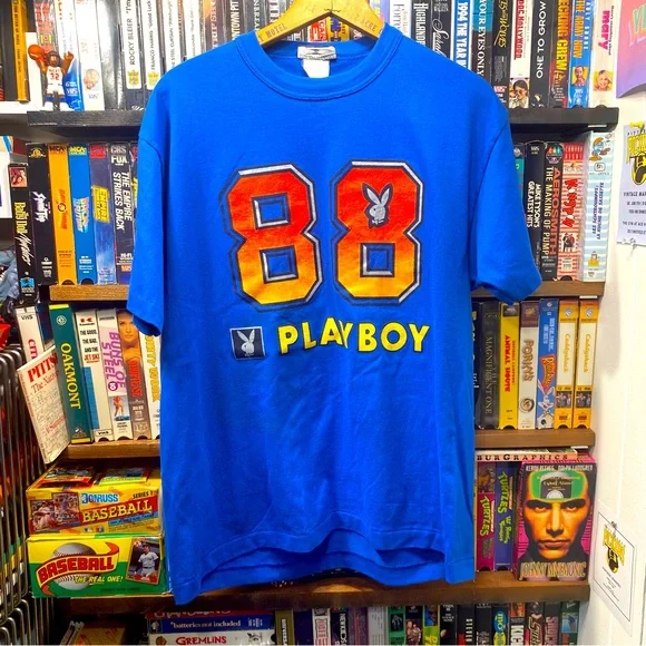 TAGGED XL VINTAGE 1988 PLAYBOY MAGAZINE SCREEN PRINT SINGLE STITCH - Picture 1 of 5